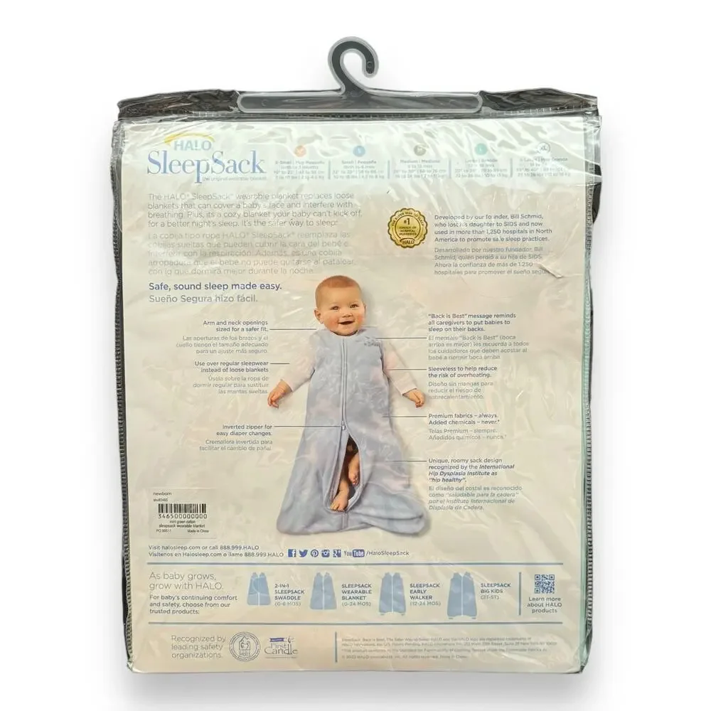 HALO SleepSack Wearable Blanket Mint Green XS 0-3 months